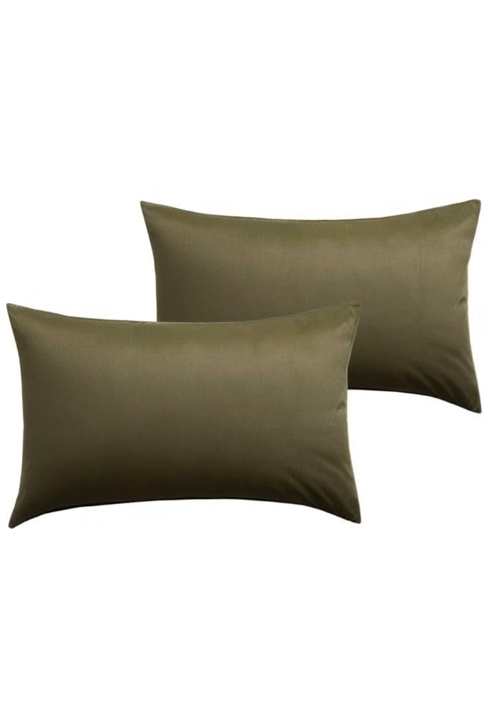Khoyot Cotton Pillow Case set of 2, Size 50 * 70cm - Olive