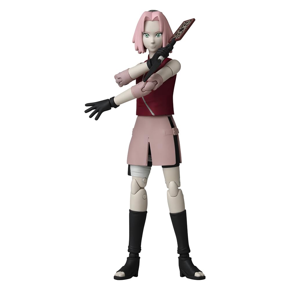 Anime Heroes Official Naruto Shippuden Haruno Sakura-Poseable Action Figure with Swappable Hands and Accessories, Black,36909
