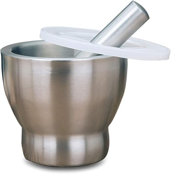 Mortar and Pestle 304 Stainless Steel Mortar and Pestle Grinding for Garlic Medicinal Herbs Spices Nuts Grain