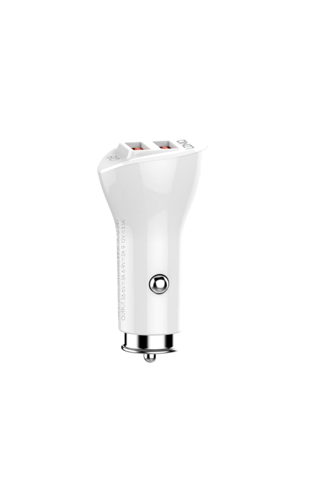 LDNIO C511Q Fast Car Charger 36W With 2USB Port QC3.0 , Pure White LED and Micro Cable - White