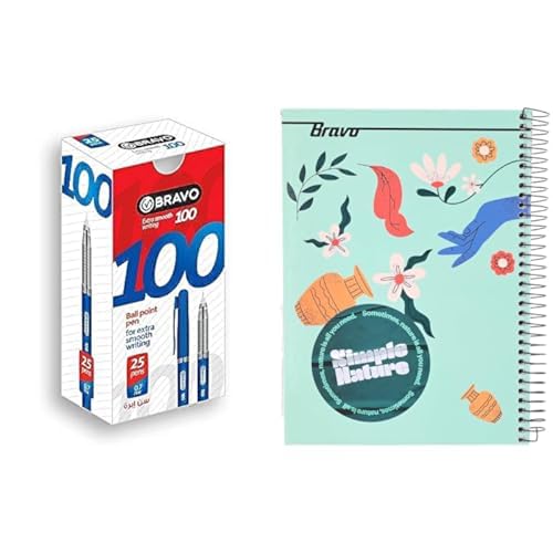 Bravo Stationery Bundle: Sasco Ball Pen Blue + A4 Hardcover Notebook 145 Sheets