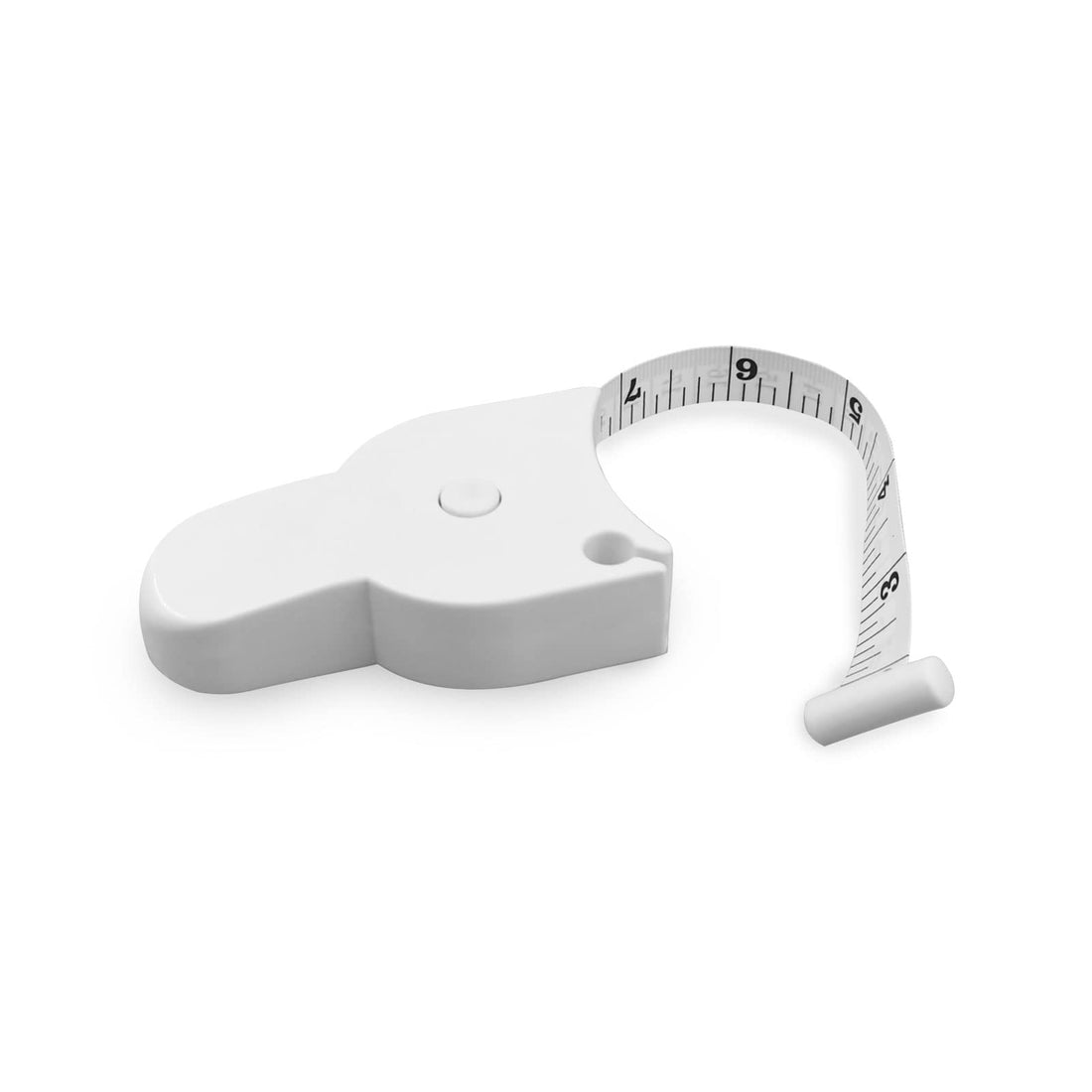 FuninCrea Automatic Telescopic Tape Measure, Ergnomic Self-Tightening Body Measure Tape, Lock Pin and Push-Button Retract, Portable Design Double Scales Rulers for Arms Thigh and Waist (White)