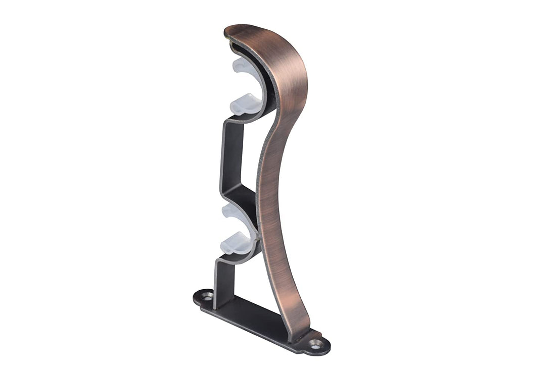 Double Curtain Rack - Caboli Grommet Curtain Set of 2 (Red Oxide)