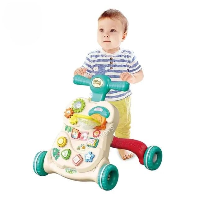Baby Learning Walker Sit and Stand Baby Push Walkers Multifunctional Early Educational Activities for Children Multicolor
