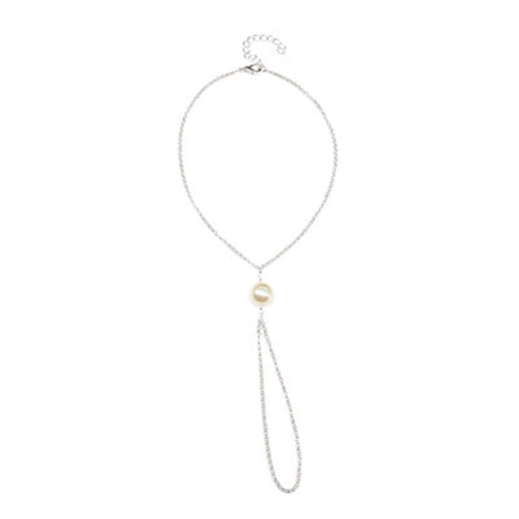 Simple Barefoot Sandals Anklets Pearl Ankle Bracelet Beach Foot Chain Jewelry for Women and Girls (Sliver)