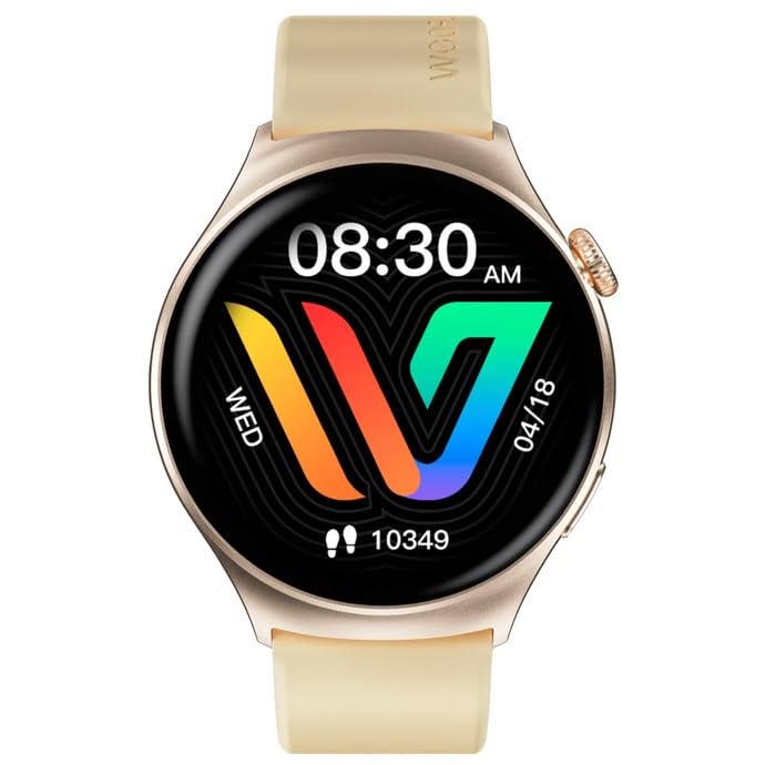 Weofly Curve Smart Watch for Women Men, 1.43" AMOLED Smartwatch with Bluetooth Calling Heart Rate/Blood Oxygen/Sleep/Stress Monitoring 178+ Sports Modes IP68 Waterproof (Gold)