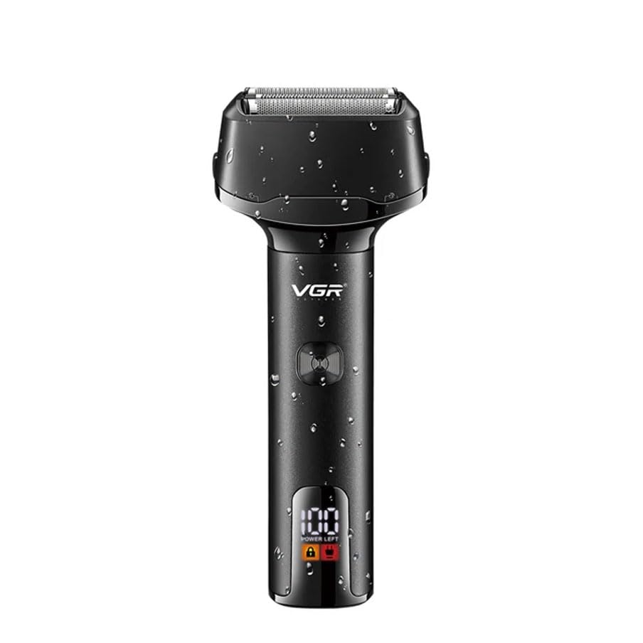 VGR Foil Shaver Professional Electric Shaver Triple Blade LED Display USB Charge Pop-up Hair Trimmer IPX5 Waterproof V-370/V-371