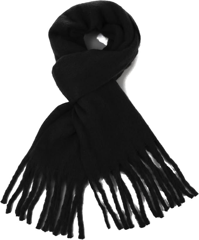 New winter scarf female wrapped solid female scarf wrapped in thick soft fringed shawl, comfortable, warm, casual versatile, soft and stylish(Size : One Size)