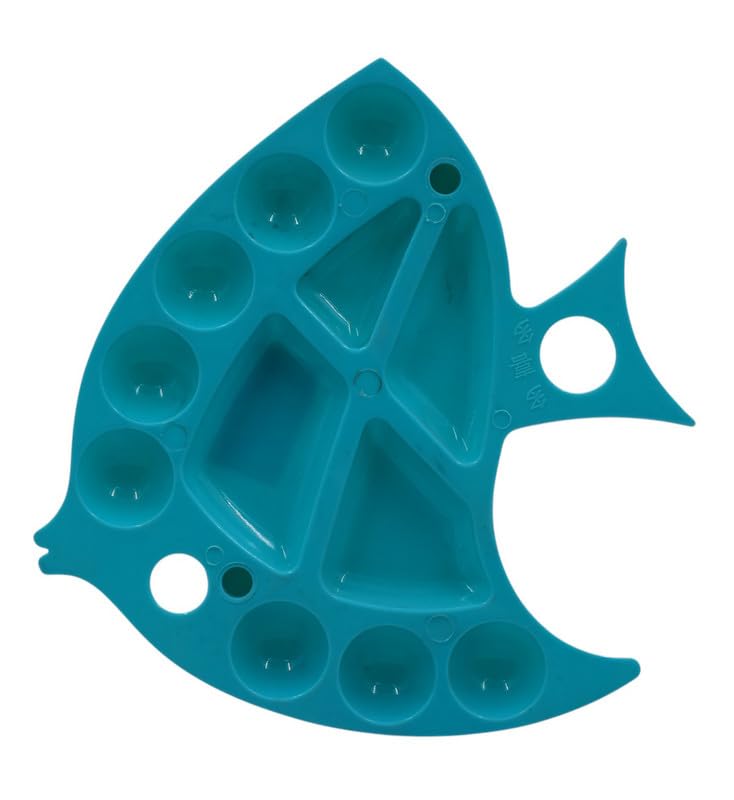 Fish Design 12 Pieces Of Painting Plastic Palette - Turquoise