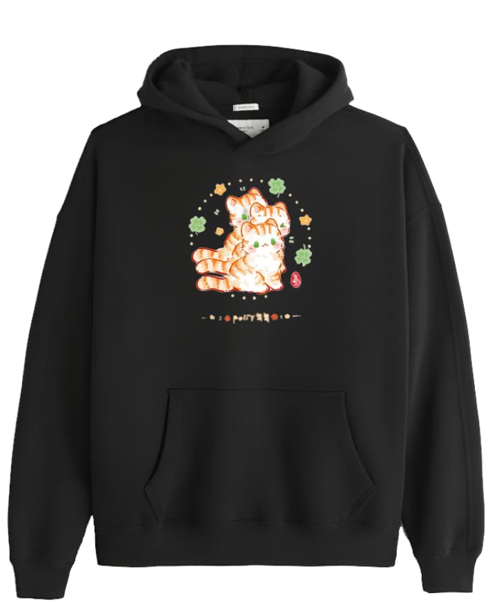 kawaii cute cat kitty black hoodie 117