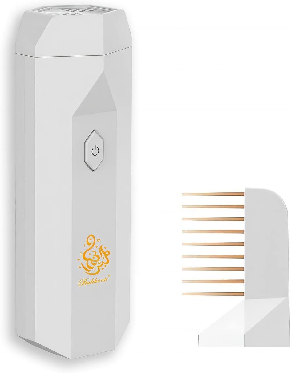 Plastic USB Rechargeable Incense Burner With Replaceable Comb Head; Portable Electric Incense Diffuser For Hair, Aromatherapy, Meditation And Yoga (Fragrance Not Included),White