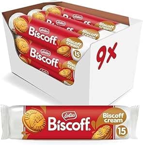 Lotus Biscoff Sandwich Biscuits with Biscoff Cream - Vegetarian Snack - Perfect with Coffee (150g x 9 packs)