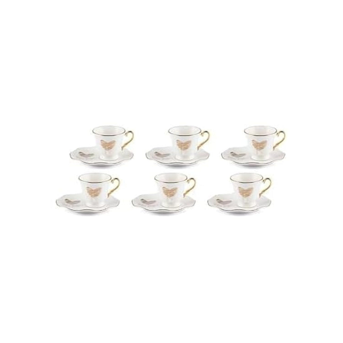 Lotus coffee set PORCELAIN sandy 3028 12 pieces (6 coffee cup plates + 6 coffee cups)