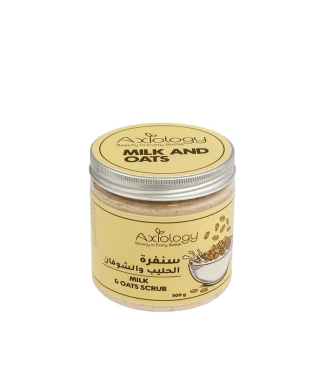 Axiology Milk and Oats Scrub, Exfoliating Body Scrub, Nourishing with Milk and Oats, Soothing Formula for Soft and Radiant Skin, 500g