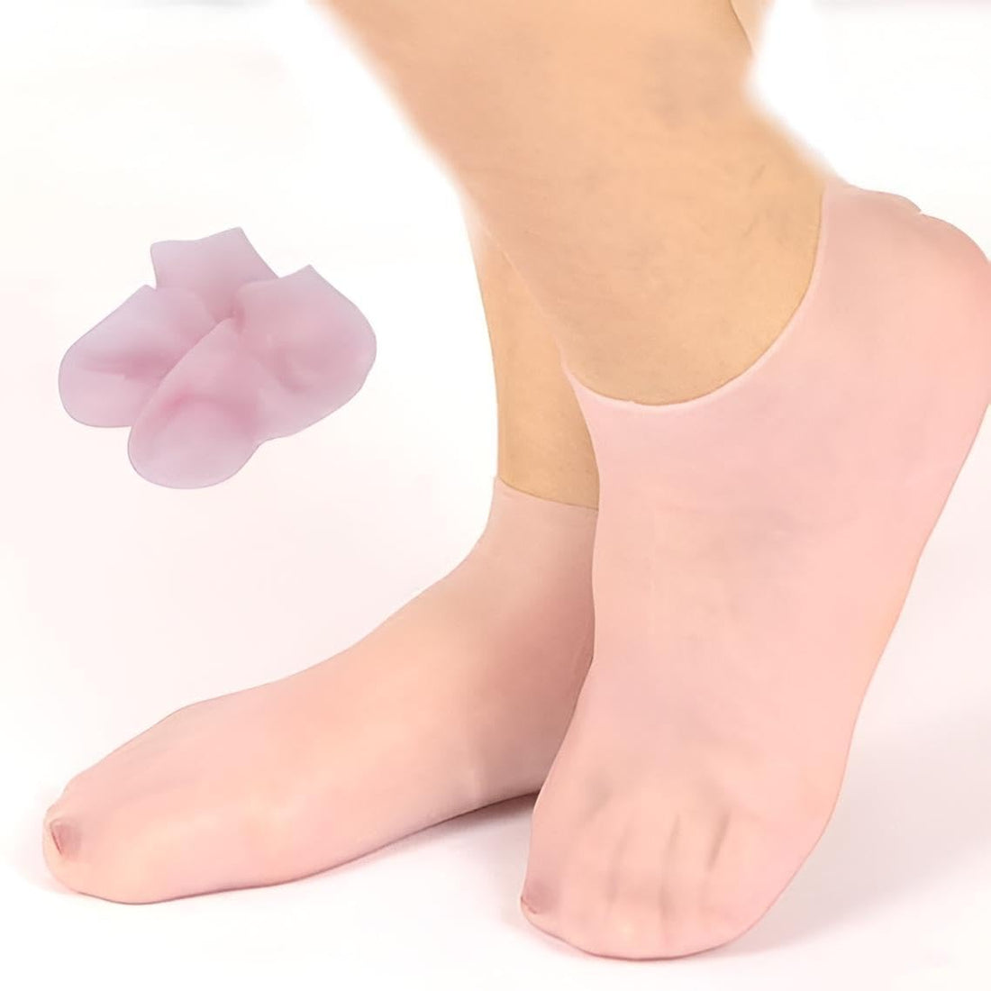 Silicone Socks - Full coverage silicone socks designed for ultimate comfort and protection, relieving foot pressure while walking and keeping heels moisturized effectively.
