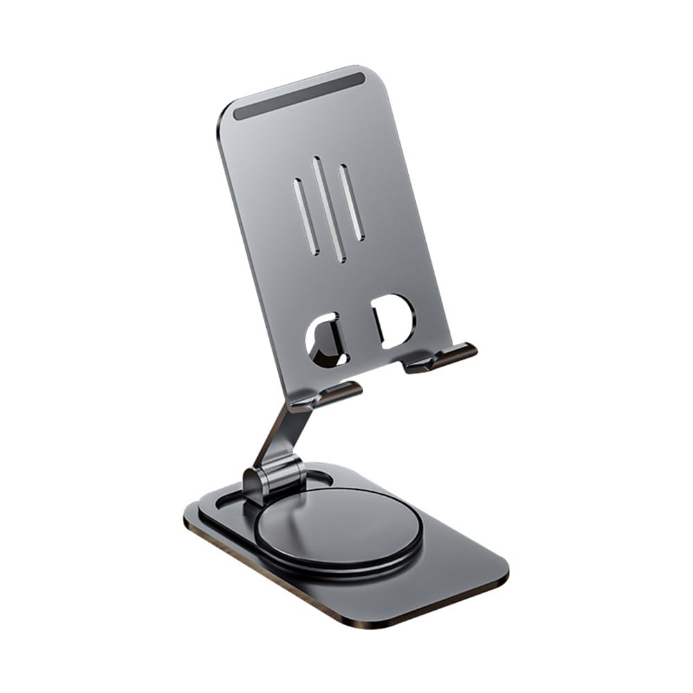 Foldable Aluminum Alloy Phone Stand - Adjustable Lazy Desktop Tablet Holder with 360° Rotation