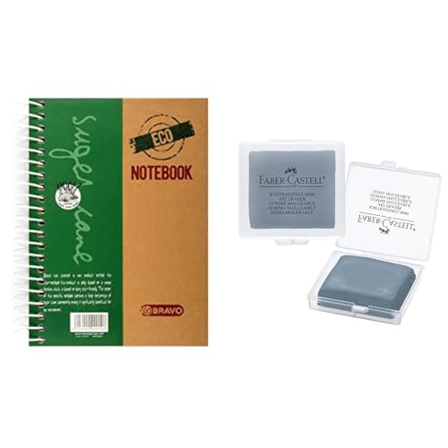 Bravo Stationery Bundle: Sasco Eco Notebook A5 + Faber-Castell Charcoal Eraser
