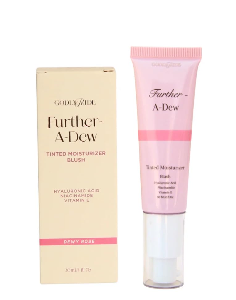 Godly Pride Further-A-Dew Tinted Moisturiser, with Hyaluronic Acid and Niacinamide, 30ml, Dewy Rose