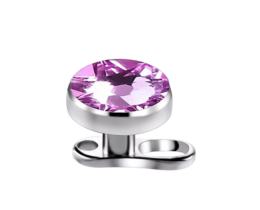 Microdermal Gem Dermal Anchor Piercing Jewelry - Lilac