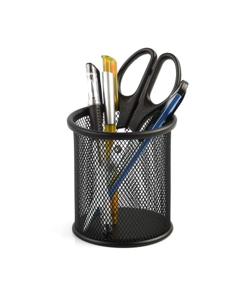 Multifunctional Mesh Pen Organizer Holder for Desk - Durable Desktop Office Pen & Pencil Holder - Round Metal Mesh Office Desk Tool for Office, Home, School & Classroom