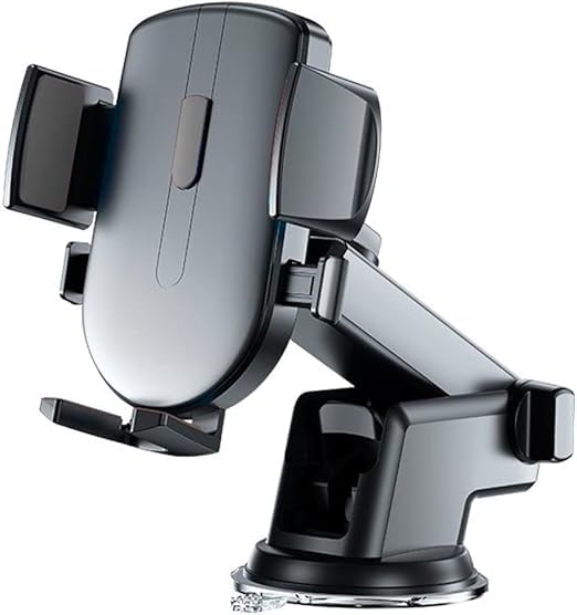 Car Phone Holder - Mountable to Dashboard and Glass - with Suction Cup and Suction Device - with 360° Rotation - High Stability Without Vibration - Compatible with All Phones