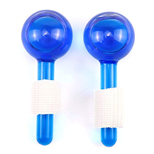 Ice Globes, Cooling Crystal Roller Balls with Handle, Facial Massage Tools for Face and Neck Eye circle, Skin Depuffing- Eye circle Rollers Reduce Puffiness(Multi-color, 2 Pic)