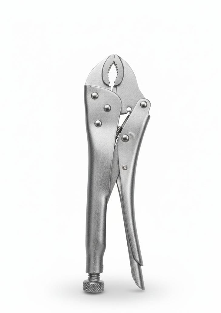 Spaceshoop Professional Curved Jaw Locking Pliers – Heavy Duty Heat-Treated Alloy Steel Grip Wrench, 250mm, 1 Piece, Silver