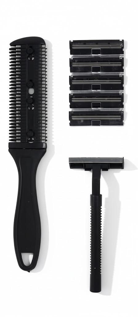 7pcs Hairdressing Set Hair Cutting COMB -Presto Manual Shaving Razor(Pack of 5), Shaving Razor, for Hair -Hair Styling Tools for Home Use -Pack of 1