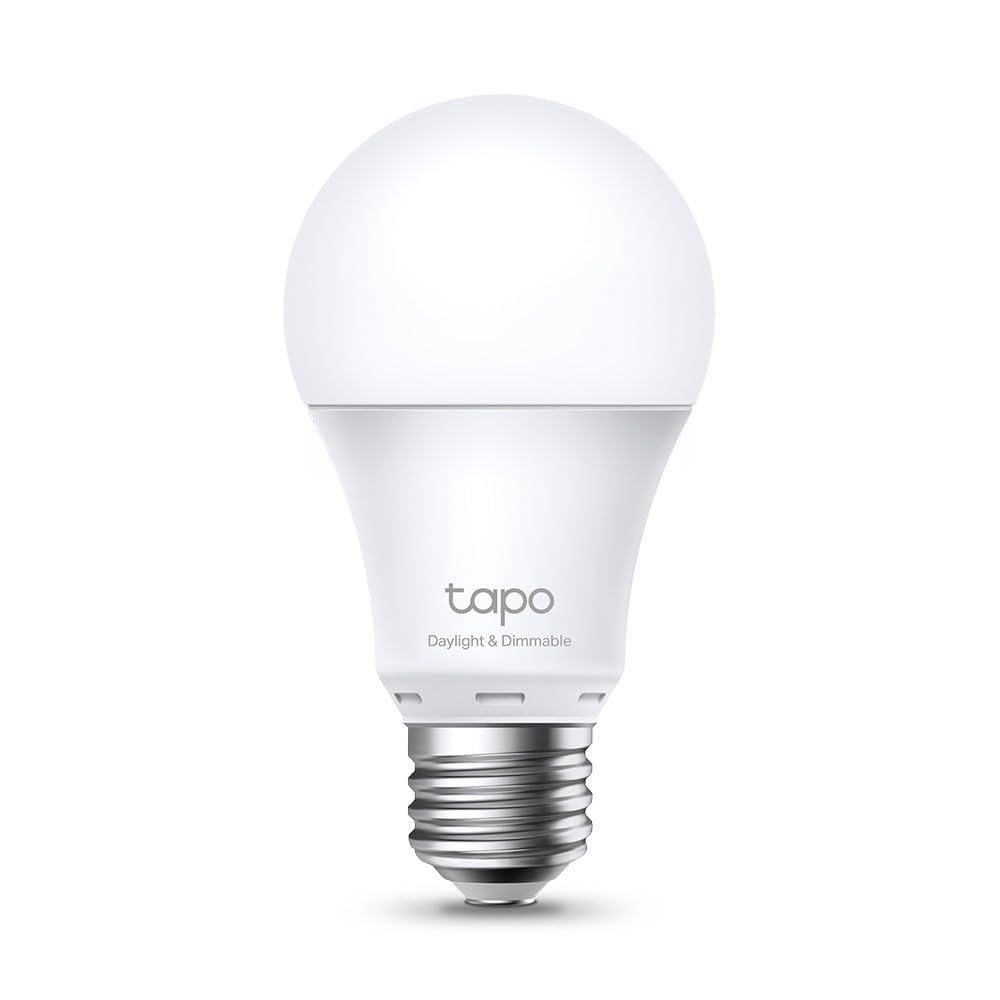 Tapo WiFi Smart Bulb, E27 LED Bulb, White, 4000K, Dimmable 8W 806Lm, Compatible with Alexa and Google Home, Voice Control, Energy Saving, Tapo L520E