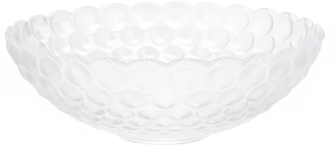 Home Care GG-2114 Bubbles Glass Fruit Plate Stylish Kitchen Serving, Pack of 1 - Clear Glass
