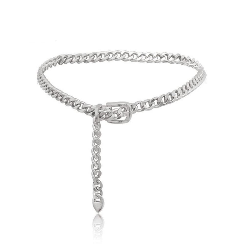 COLORFUL BLING Belt Chains for Women Gold/Silver/Leopard Tone Single Layer Rhinestone Waist Chain Jewelry for Women Teen Girls (Gold)
