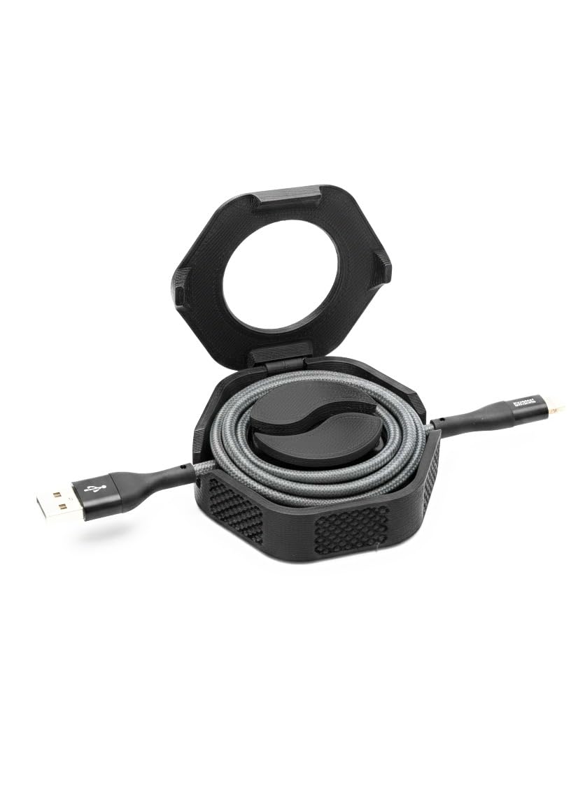 Premium Modern Portable Cable Organizer – Smart Hexagonal Wrap for Charging Cables, Laptop, Mobile – Tangle-Free, Perfect for Travel, Office