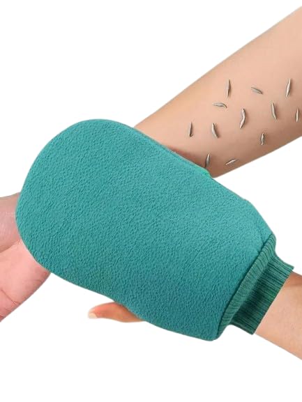 Exfoliating Bath Mitt, Dual-Sided Body Scrub Glove, Green
