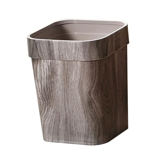 Trash Can Outdoor Litter Box Woven Storage Baskets Decorative Storage Basket Metal Trash Can Bamboo Waste Basket Small Recycling Container Garbage Bin Wood Grain Wastebasket