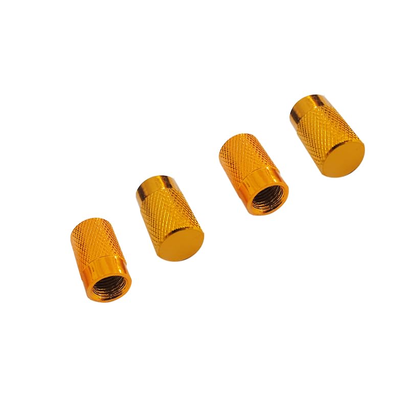 KaberTrade Car Tire Air Coil Cover Car Tire Covers Car Tire Valve Wrap Kit Protect Car Air Valve from Dust and Simple Air Leakage (4 Pcs Gold Color Code:9694) - KaberTrade