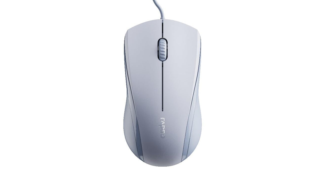 Rapoo N1200 Silent Wired Mouse, 1000 DPI 5ft Cord Quiet Button Optical Computer Mouse, Left Right Hand Use, for Laptop Chromebook Mac Notebook, Matte Blue