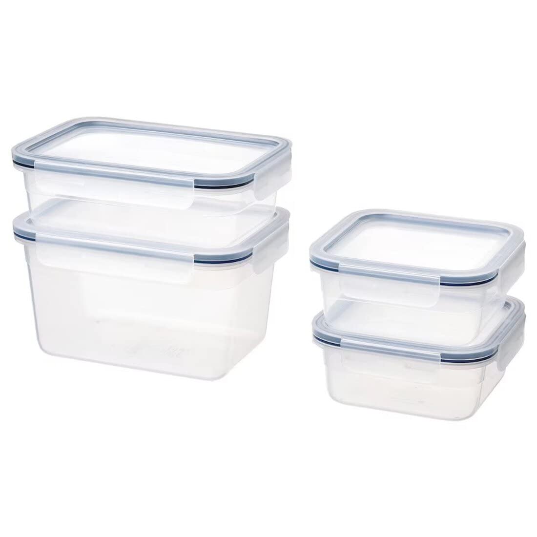 Digital Shoppy 365+ Food container with lid, set of 4, plastic