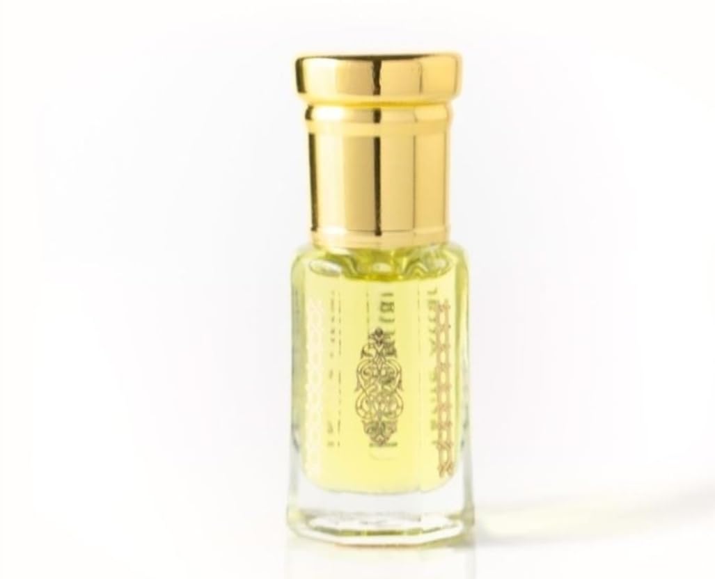 Luxury Perfume Bottle with Gold Lid, Small Perfume Bottle, Light Yellow