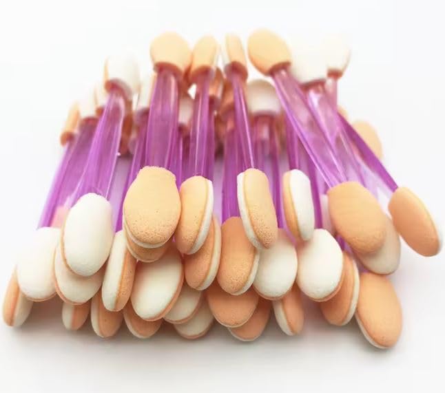 Dual-sided eyeshadow sponge for use with eyeshadow brushes, makeup brushes 10 pcs (multicolor)
