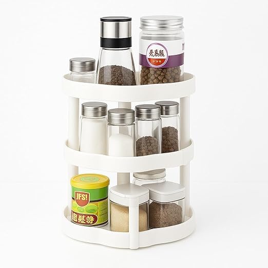 Spice Rack Organizer 360° Rotating – 3-Tier Flower-Shaped Kitchen Storage Rack – Multi-Layer Utensil Holder for Countertops – Modern Space-Saving Design – Easy Access, Durable, Stylish