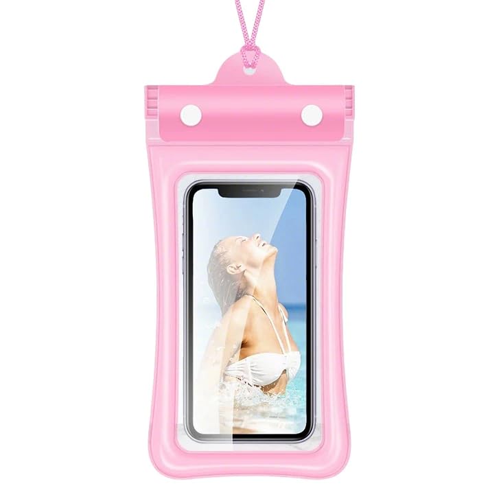 Next Store Universal Waterproof Phone Case, Floating Phone Case for Swimming and Diving with Neck Strap, Compatible with iPhone, Samsung and All Phones up to 7 Inch.(Pink)
