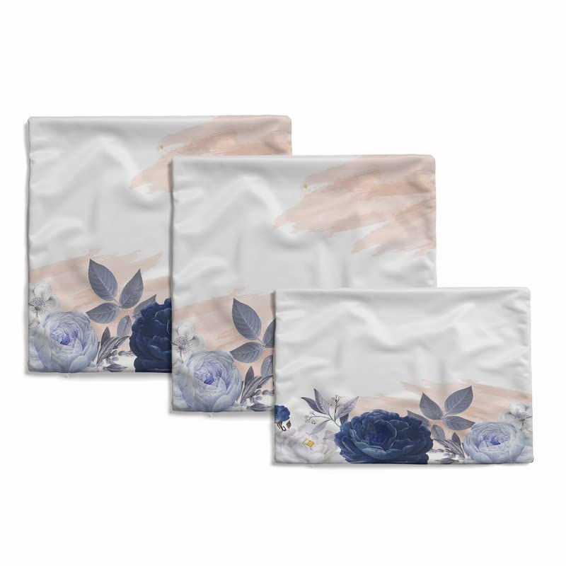 ART MOOD HOME Bloom Set Cushion Covers velvet Blue * White 40W x 40L CM