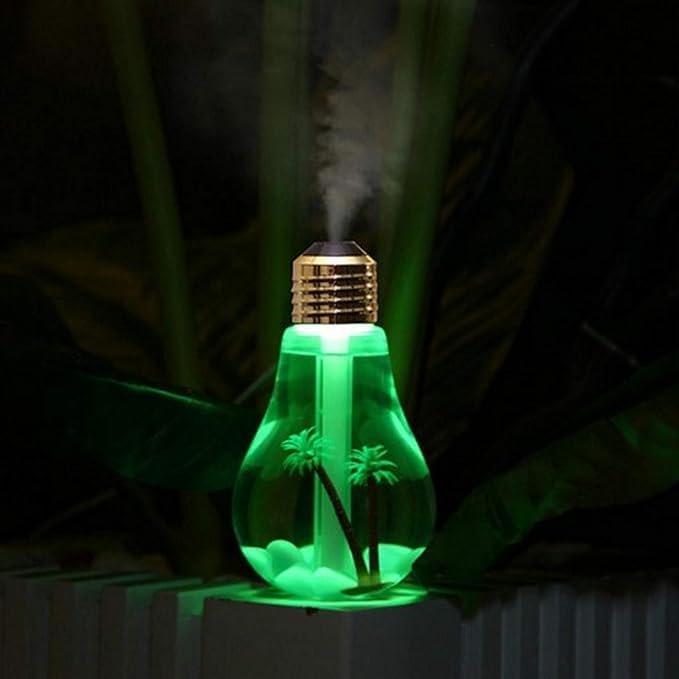 The latest aromatherapy decor and lighting, an aromatherapy humidifier with a light bulb design, a 7-color bulb-shaped diffuser, and a single diffuser.