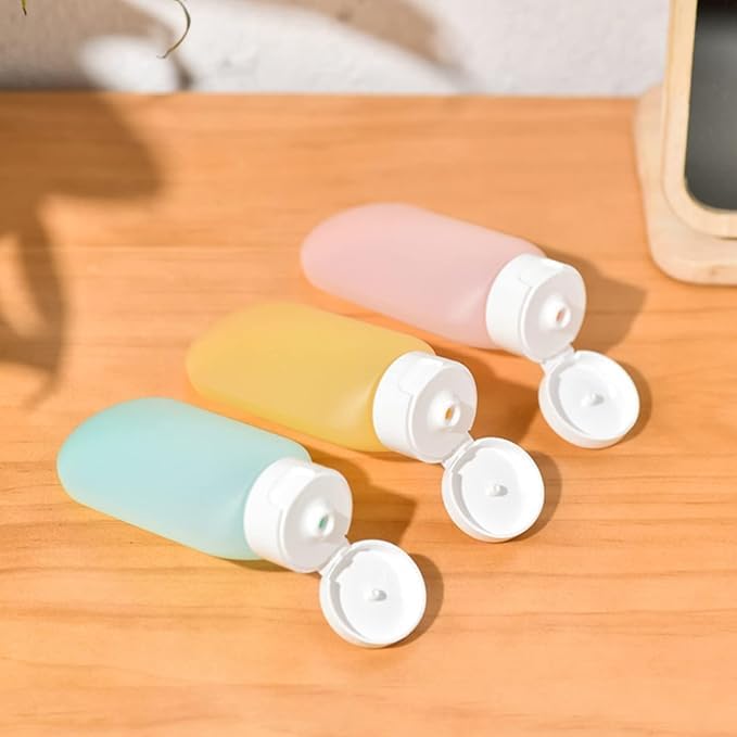 Travel Liquid Storage Containers, Easy Squeeze Flexible Silicone with Wide Mouth for Faster Filling and Easier Cleaning, Suitable for Trips, Daily Travel, Gym