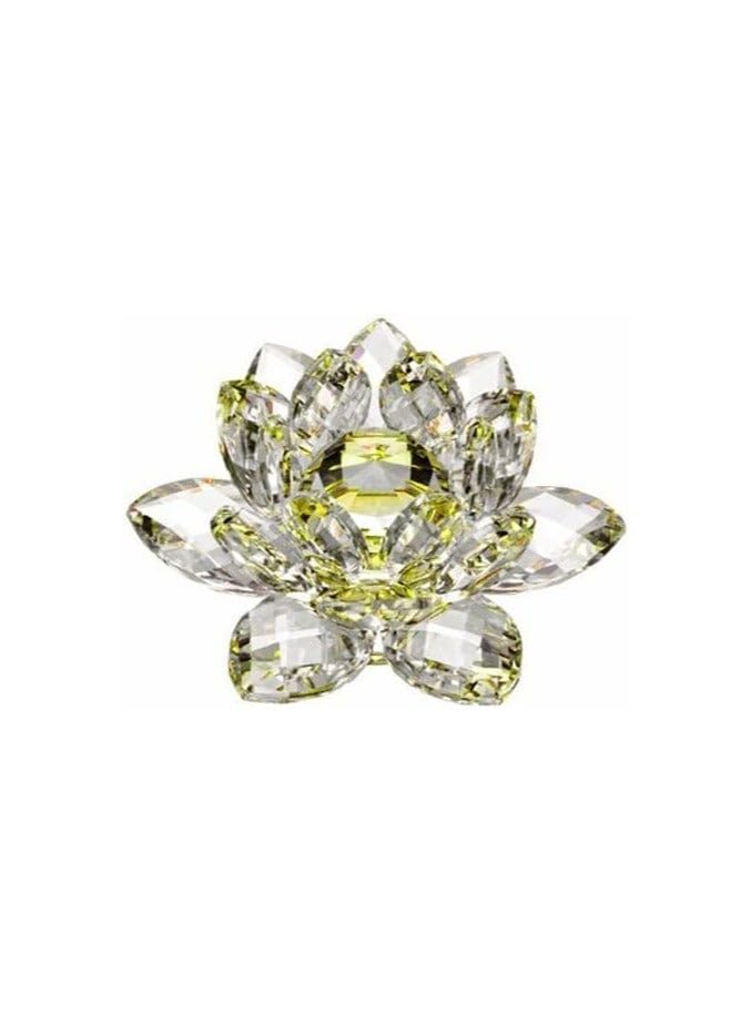 Store Clear Crystal Lotus, Sparkle Crystal Flower, Hue Reflection, Glittering,Purity, Good Fortune,Wisdom,Feng Shui Ornaments,Home Decor,Party,Photography (5.5"/14cm, Yellow)