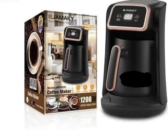 JAMAKY JMK9020 Multifunctional Coffee Maker – 3 in 1 (Coffee, Milk, Hot Water) – LED Display, Dry Protection – 400 ml Capacity, 1200 Watts