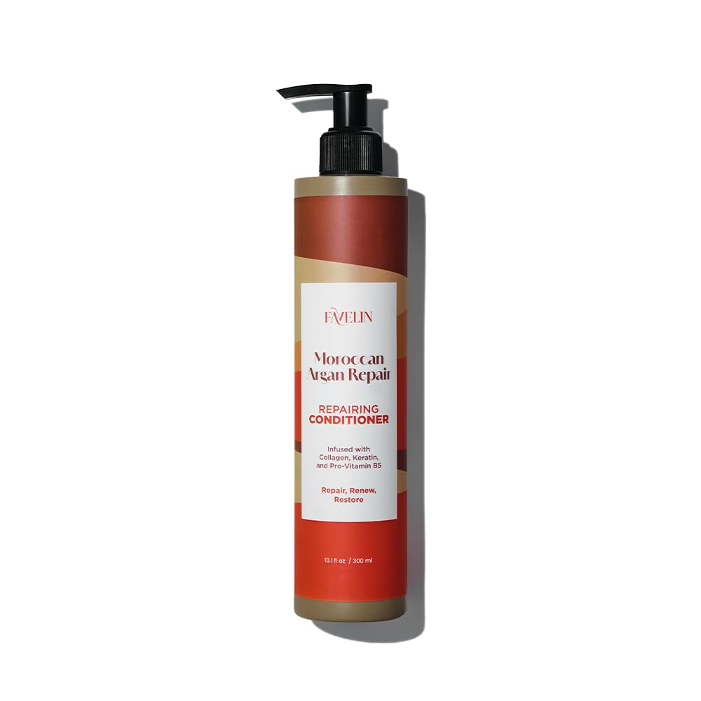 Favelin Moroccan Argan Repairing Hair Mask | Infused with Collagen Keratin Pro-Vitamin B5 | 300 ml