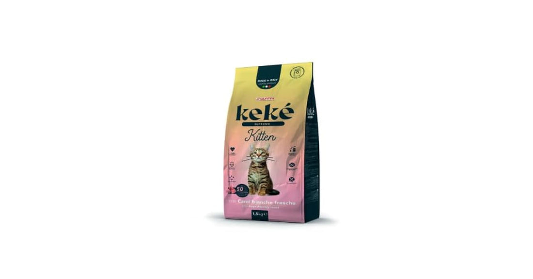 keke supreme Kitten Dry Food, Chicken and Turkey, 1.5 kg, Kitten Formula, Dry Form, Complete Nutrition, With Omega 3 & 6, Taurine Enriched