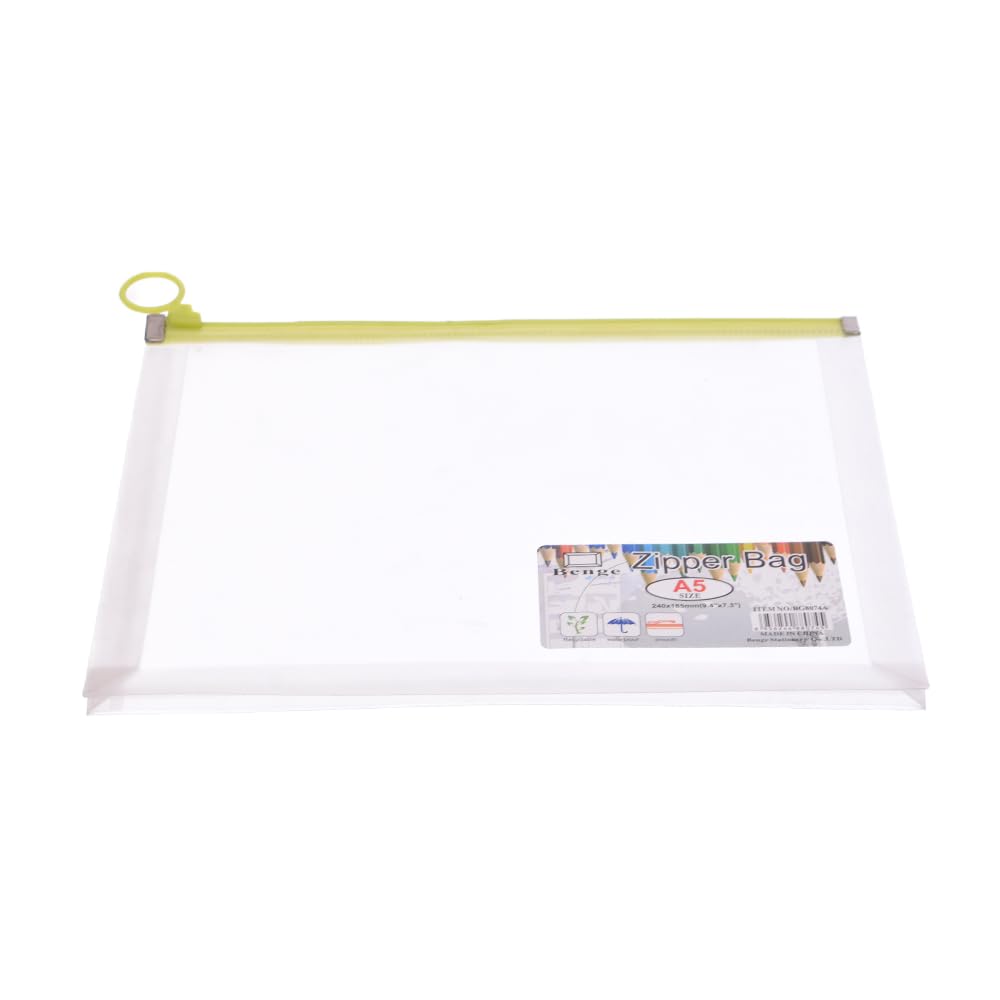 Elmaayergy BG8074A Z-2 Plastic File Folder With Zipper With Durable Material, Suitable For School And Home