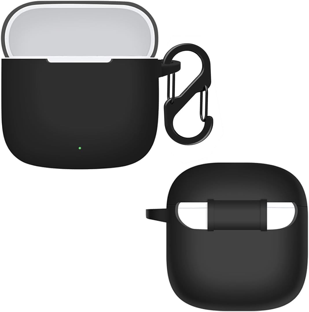 Silicone Case Compatible with Huawei Freebuds SE3 Earbuds, Full-Body Protection Cover with Anti-Lost Keychain (Black)